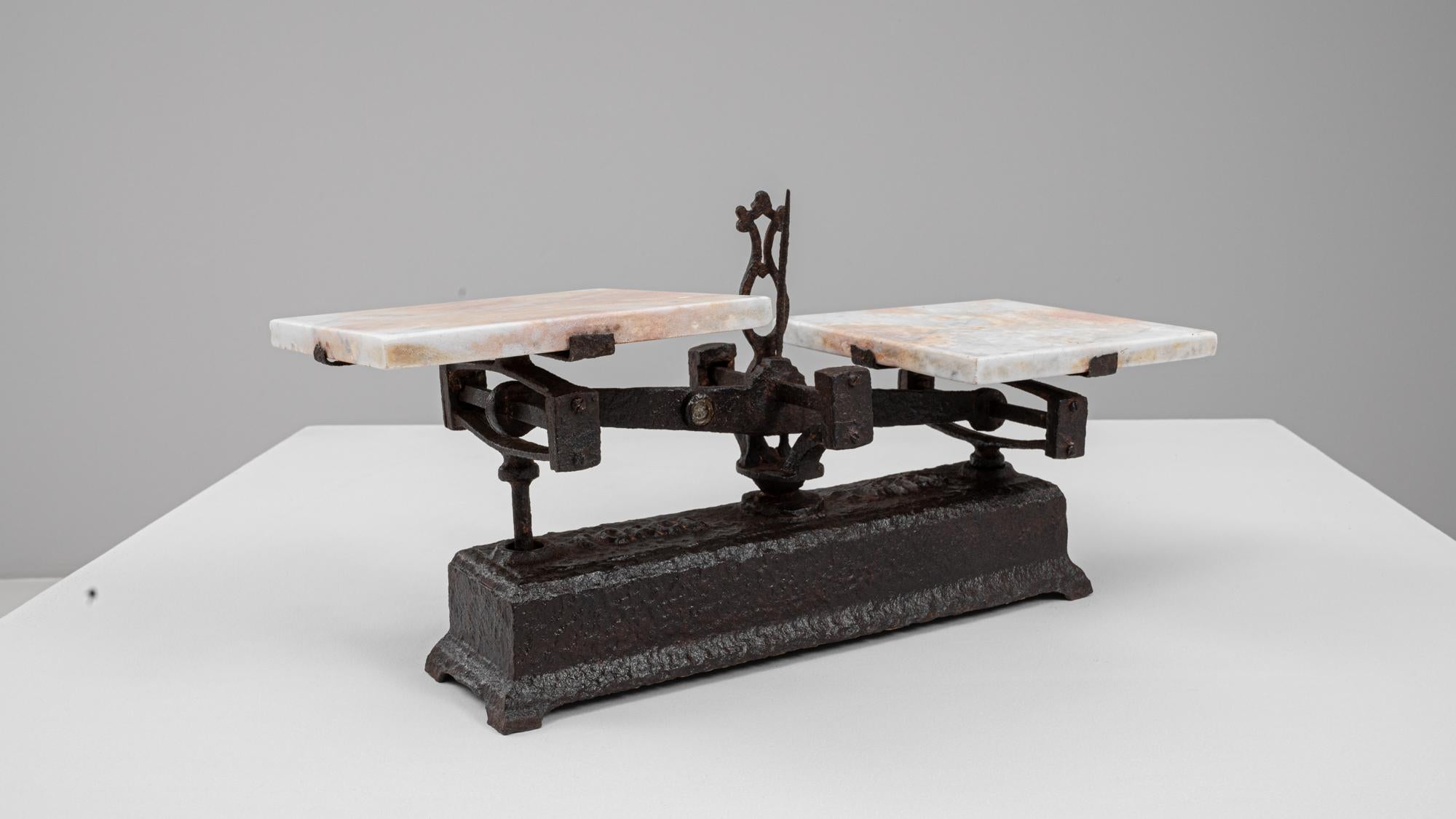 Scala francese in ferro e marmo del XIX secolo in vendita 3