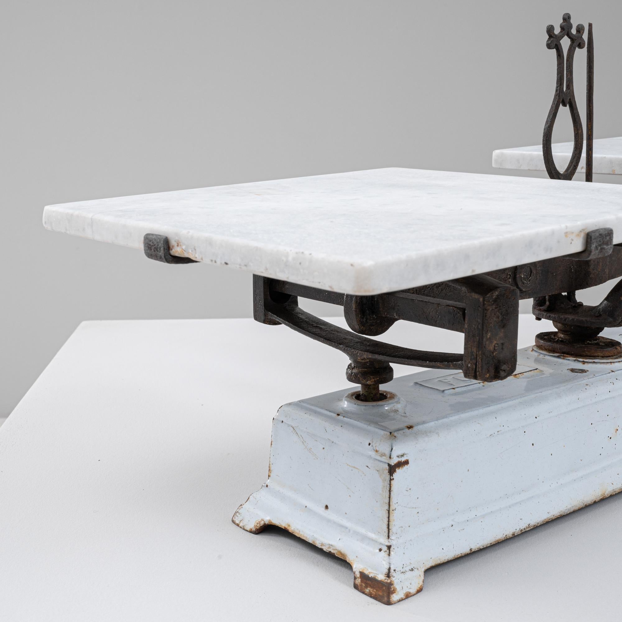 Scala francese in ferro e marmo del XIX secolo in vendita 3