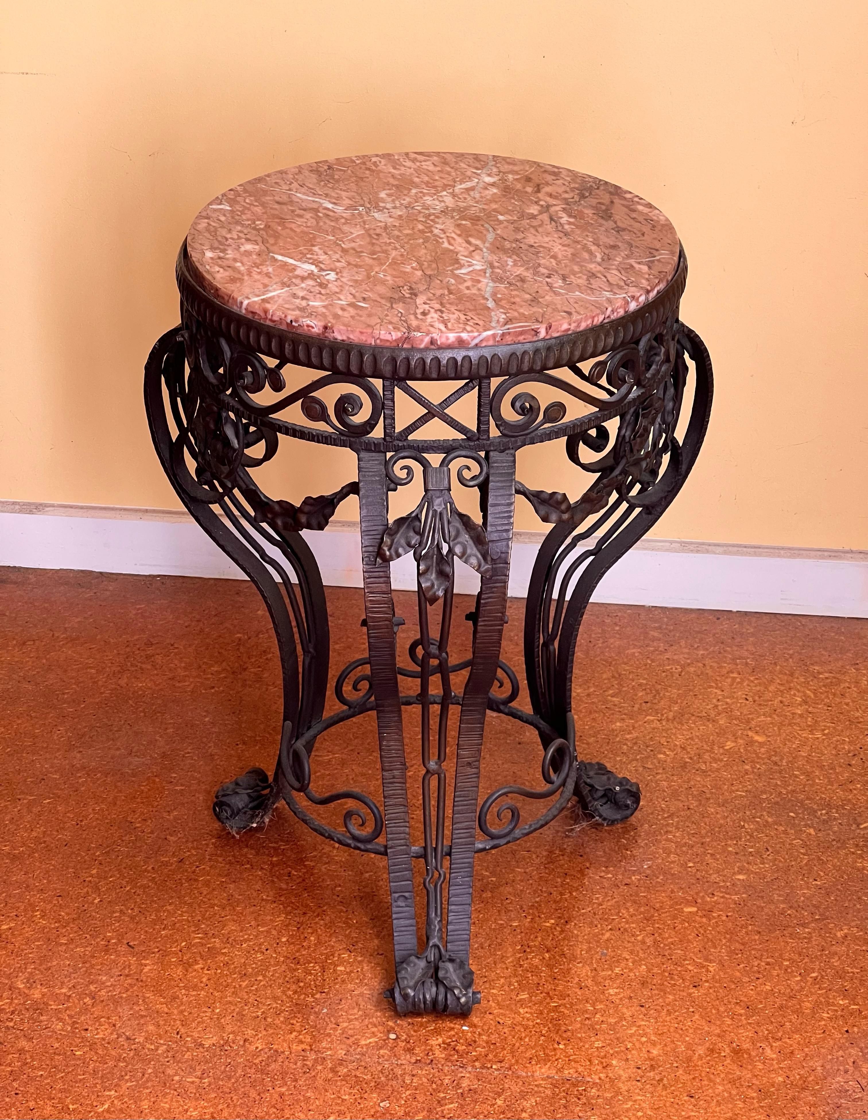 Français Table en fer et marbre du 19ème siècle en vente