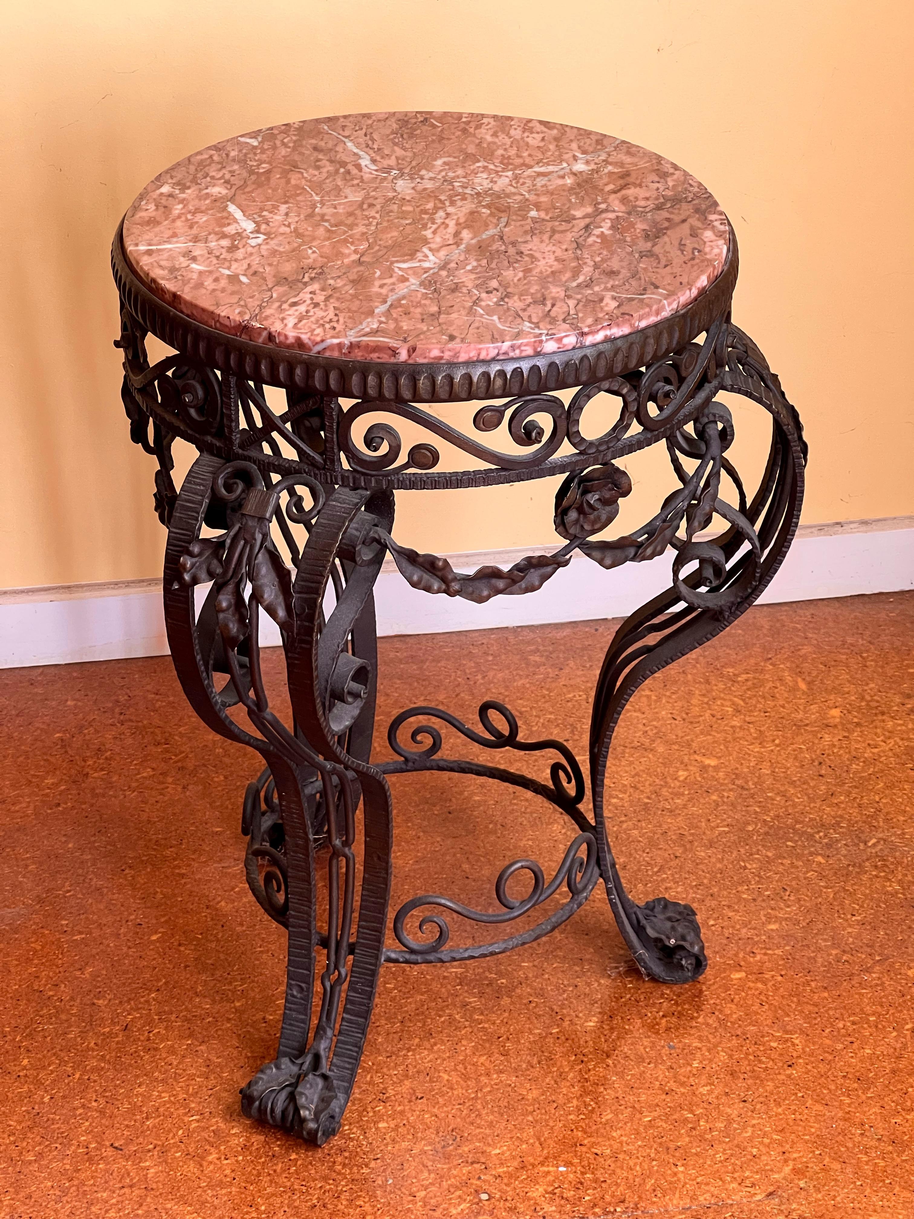 19th Century French Iron Marble Table For Sale 1