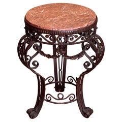 Mesa de mármol de hierro francesa del siglo XIX