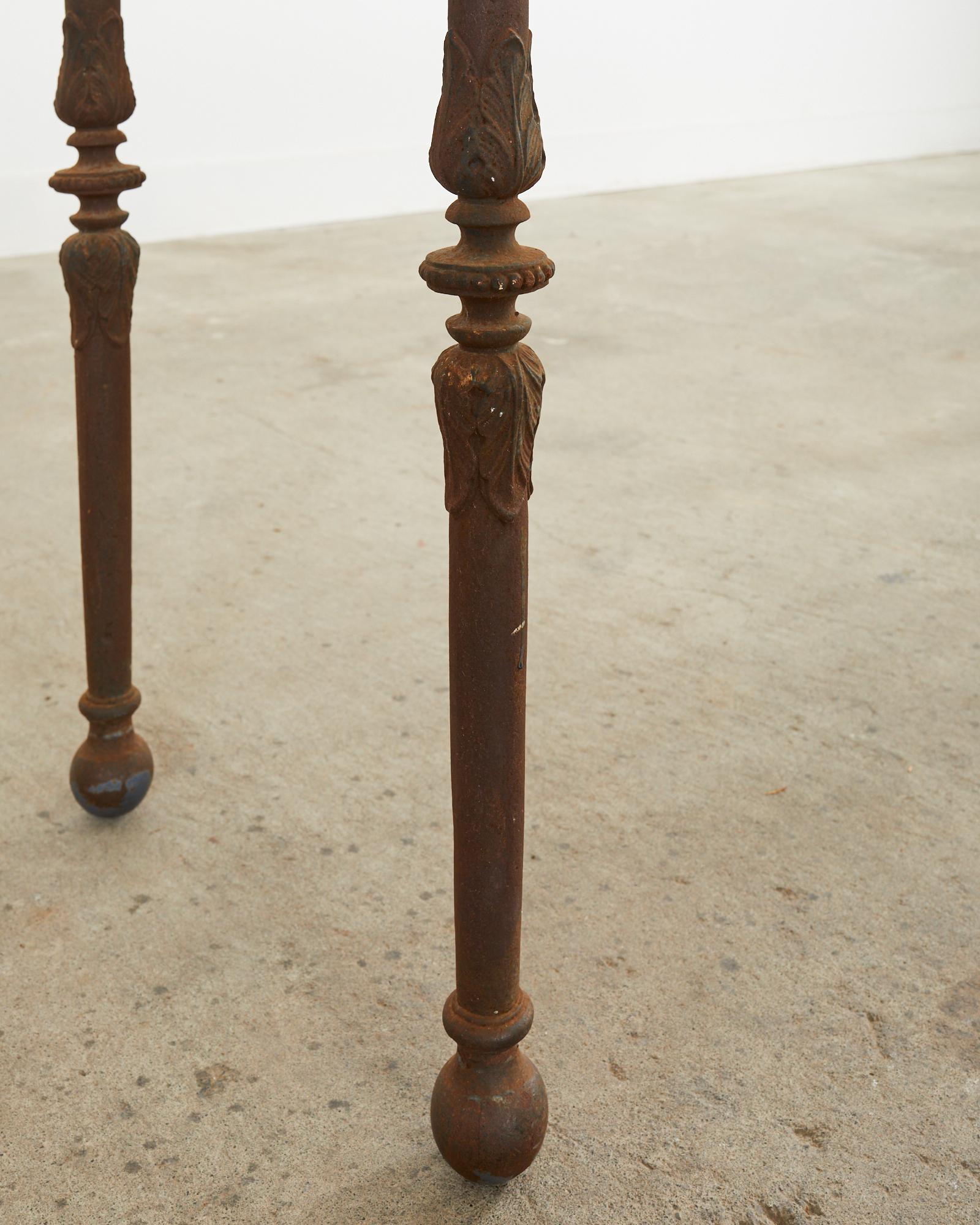 19th Century French Iron Marble Top Pastry Table or Console 8