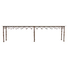 19th Century French Iron Marble Top Pastry Table or Console