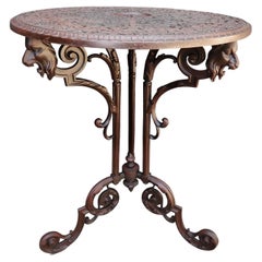 19. Jahrhundert Französisch Eisen neoklassischen runden Tisch