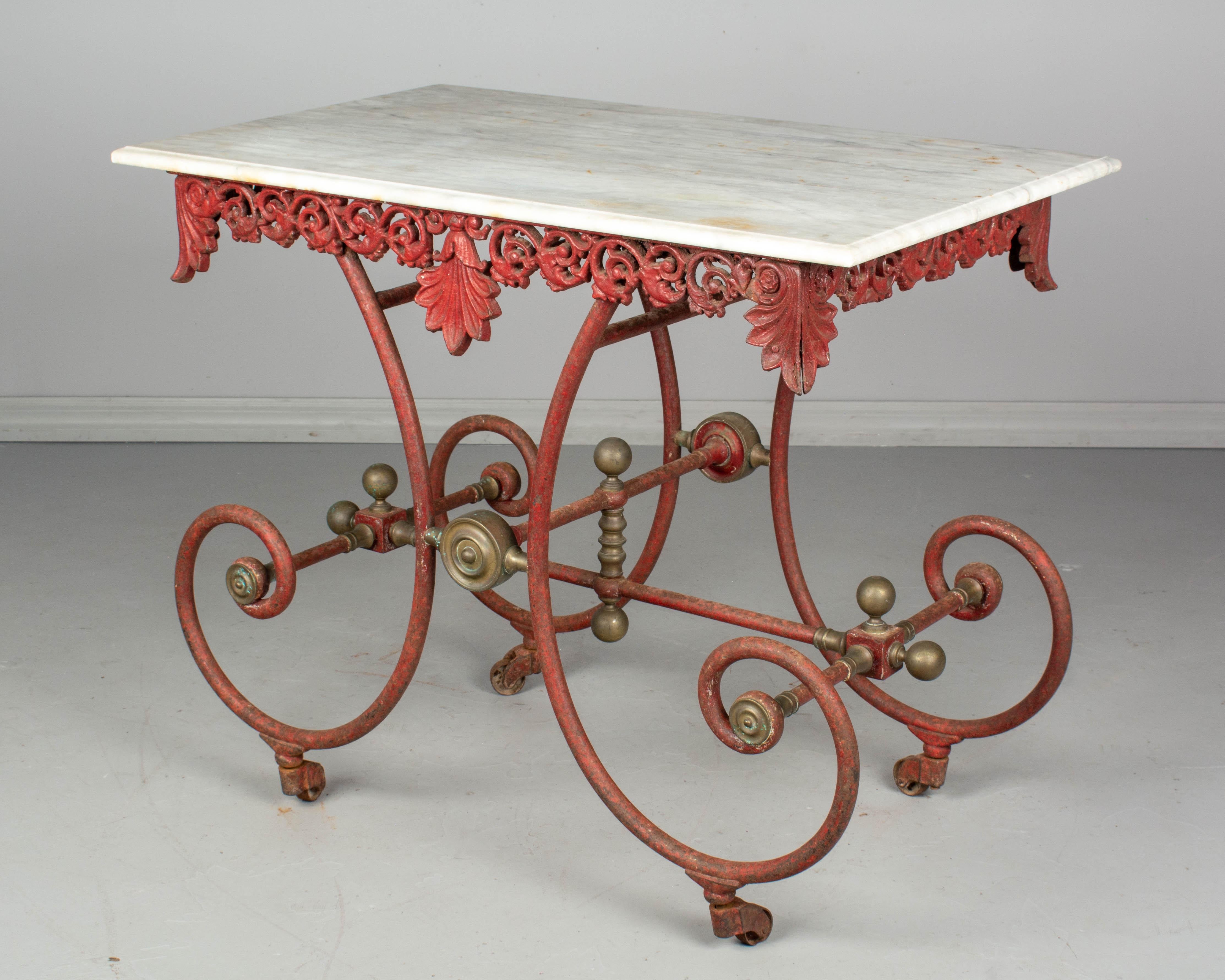 French Provincial 19th Century French Iron Pastry Table