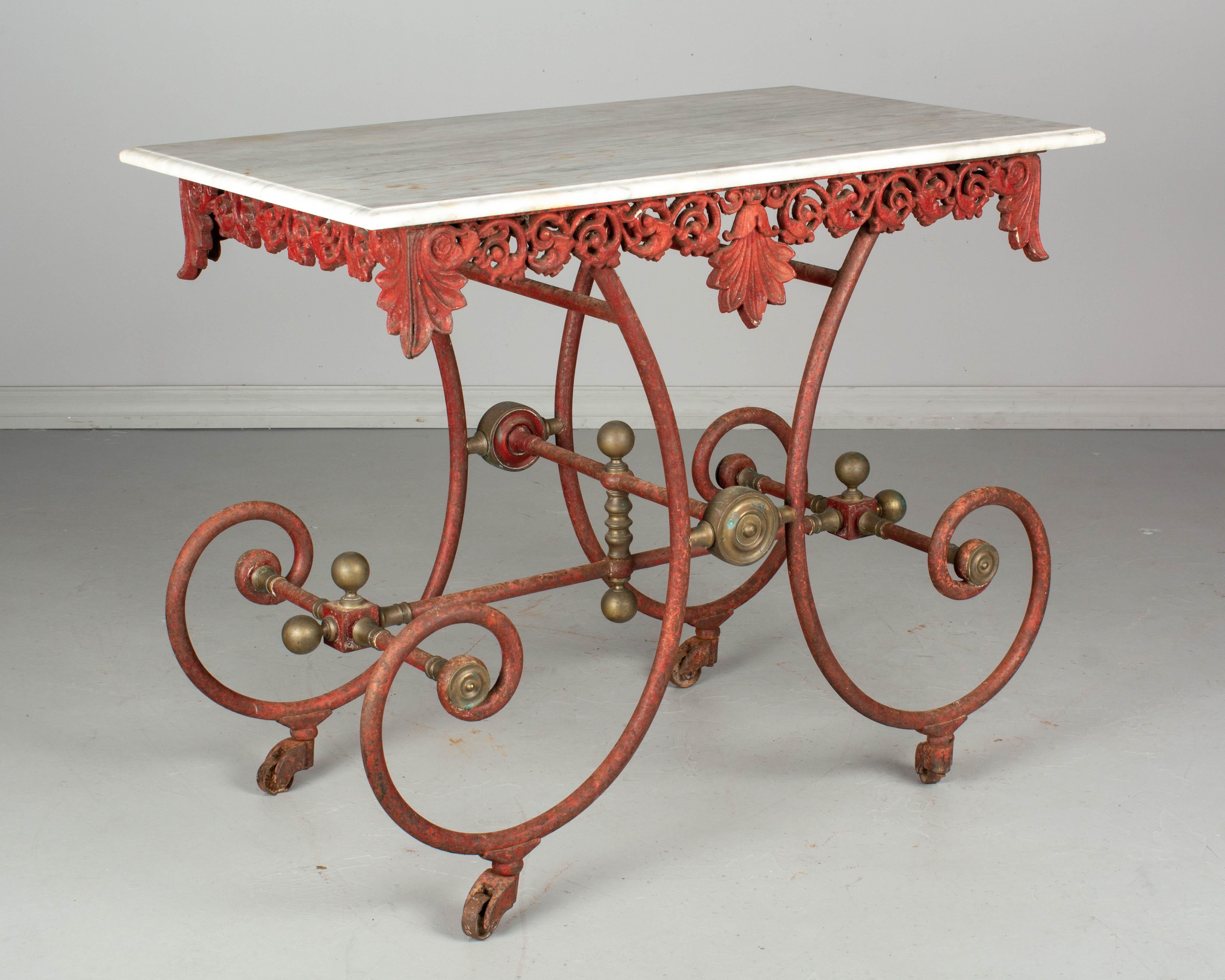Brass 19th Century French Iron Pastry Table