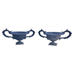 19th Century French Iron Planters, a Pair