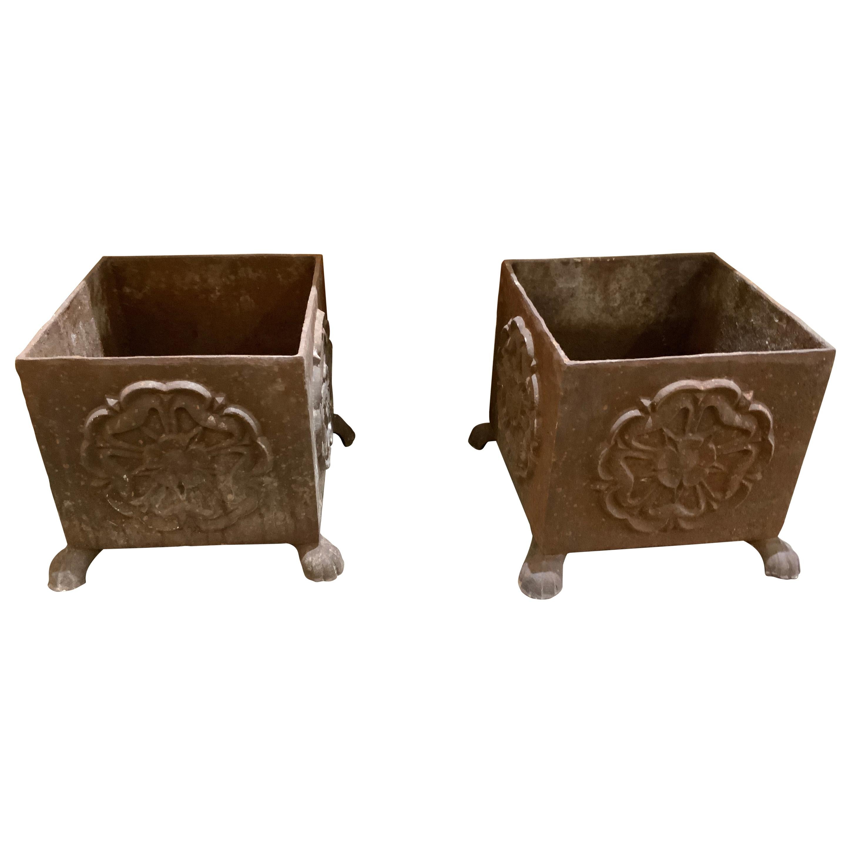 19th Century French Iron Planters For Sale