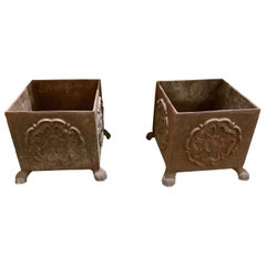 Antique 19th Century French Iron Planters