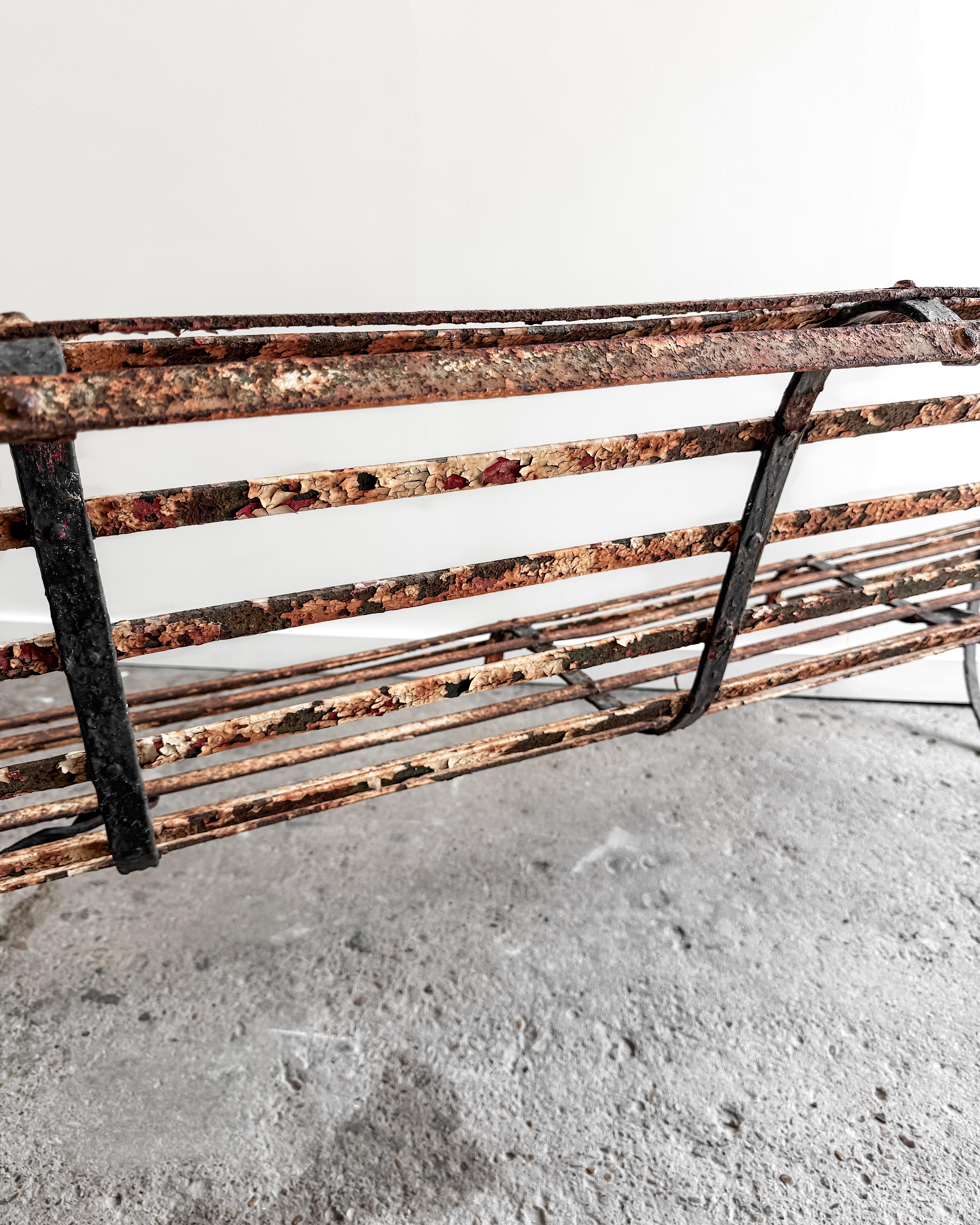 19th Century French Iron Slatted Garden Bench For Sale 16