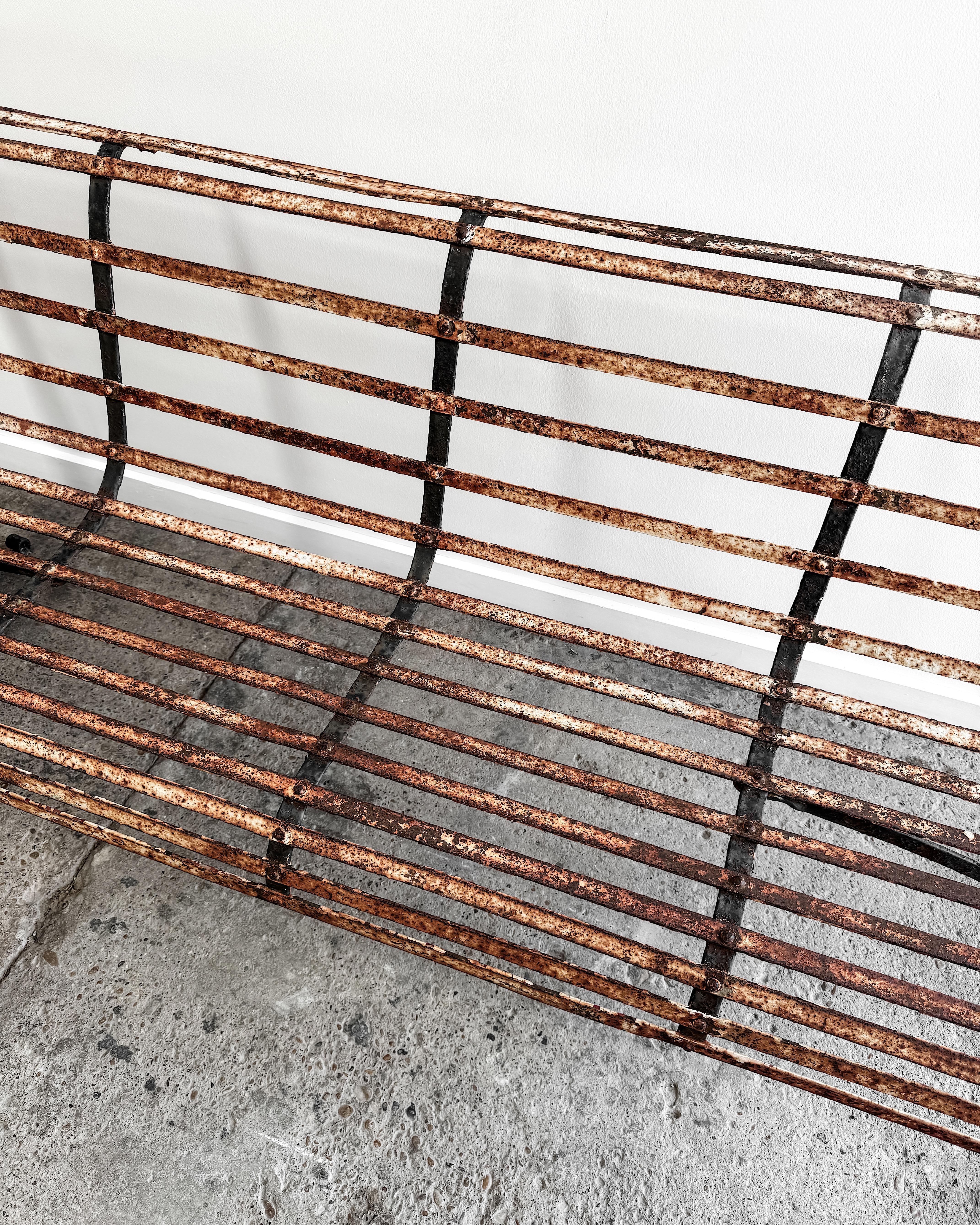 19th Century French Iron Slatted Garden Bench For Sale 6