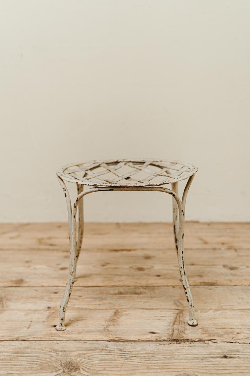 Hand-Painted 19th century French iron stool  For Sale