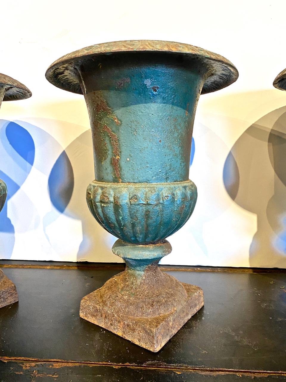 Neoclassical Revival 19th Century French Iron Urns
