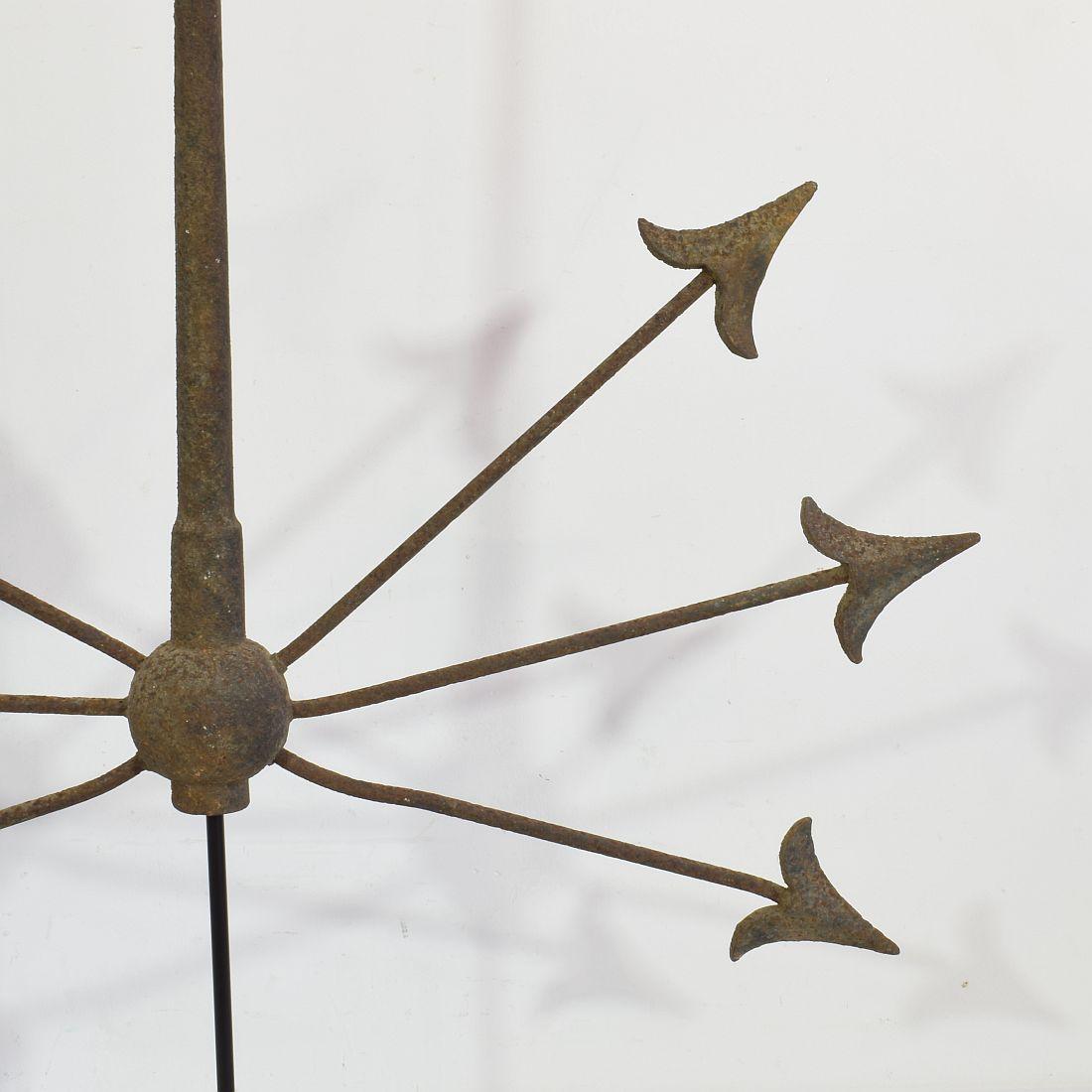 19th Century French Iron Weathervane Roof Finial 11