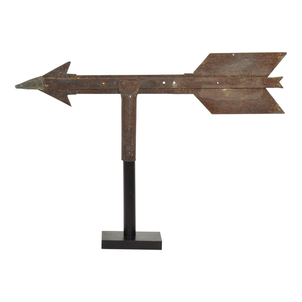 19th Century French Iron Weathervane Roof Finial