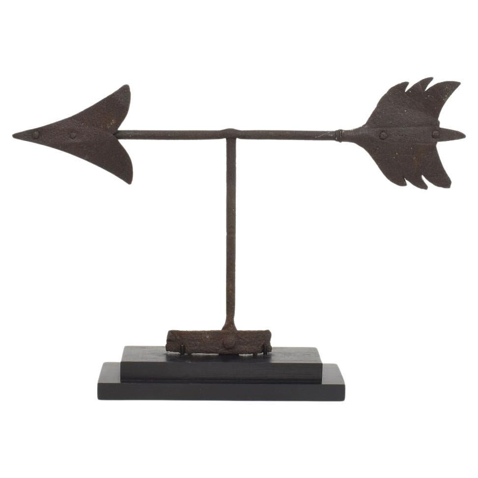 19th Century French Iron Weathervane Roof Finial For Sale