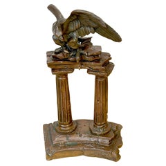 19th-Century French/ Italian Neoclassical Cast Bronze Eagle Pocket Watch Holder