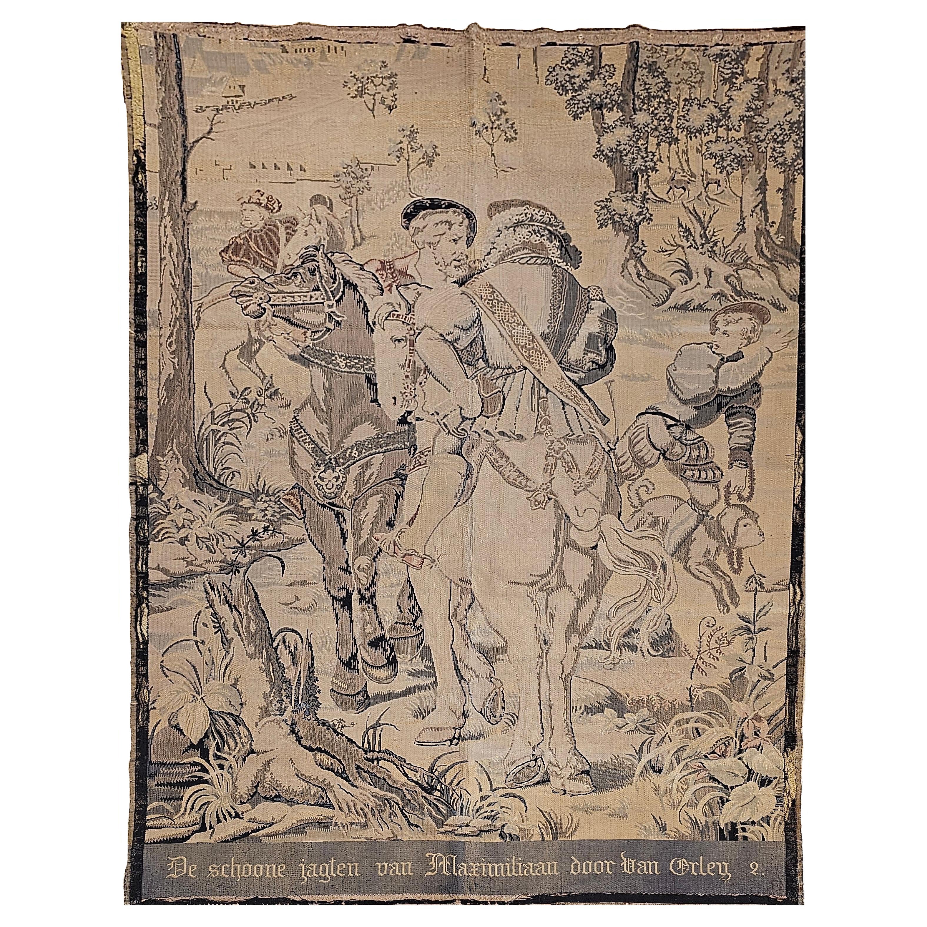 19th Century French Jacquard-Woven Tapestry – The Hunts of Maximilian, Panel II