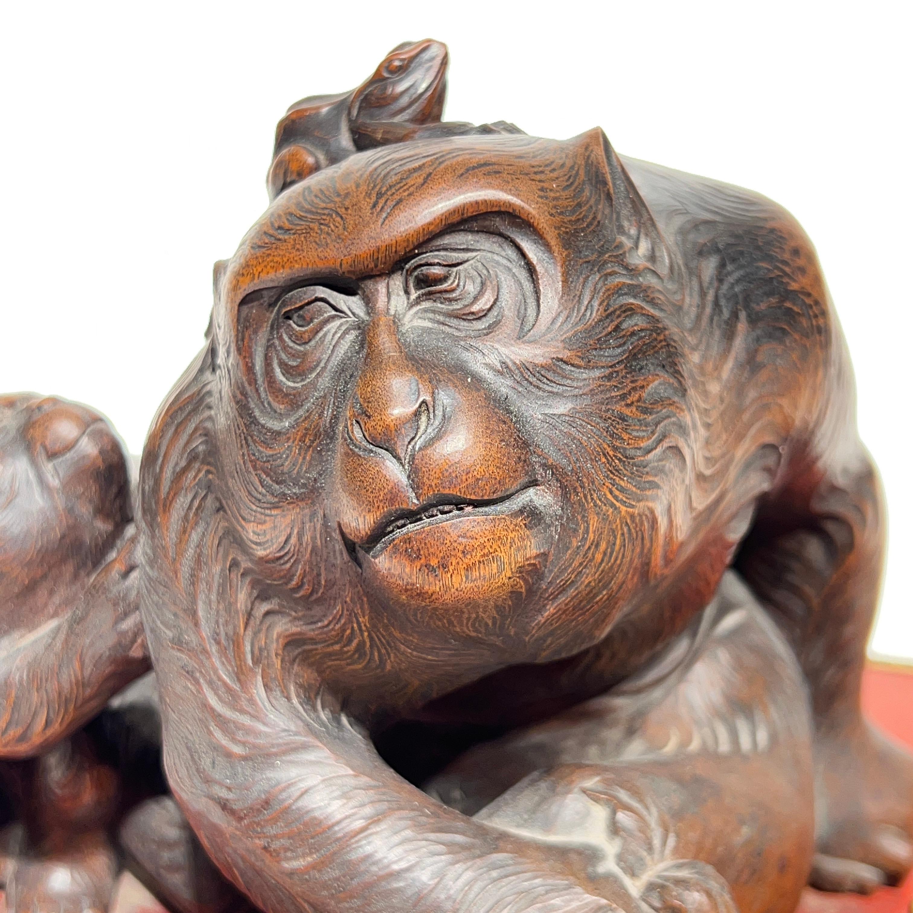 19th Century French /Japanese Inkwell with Okimono Bronze Monkey 6