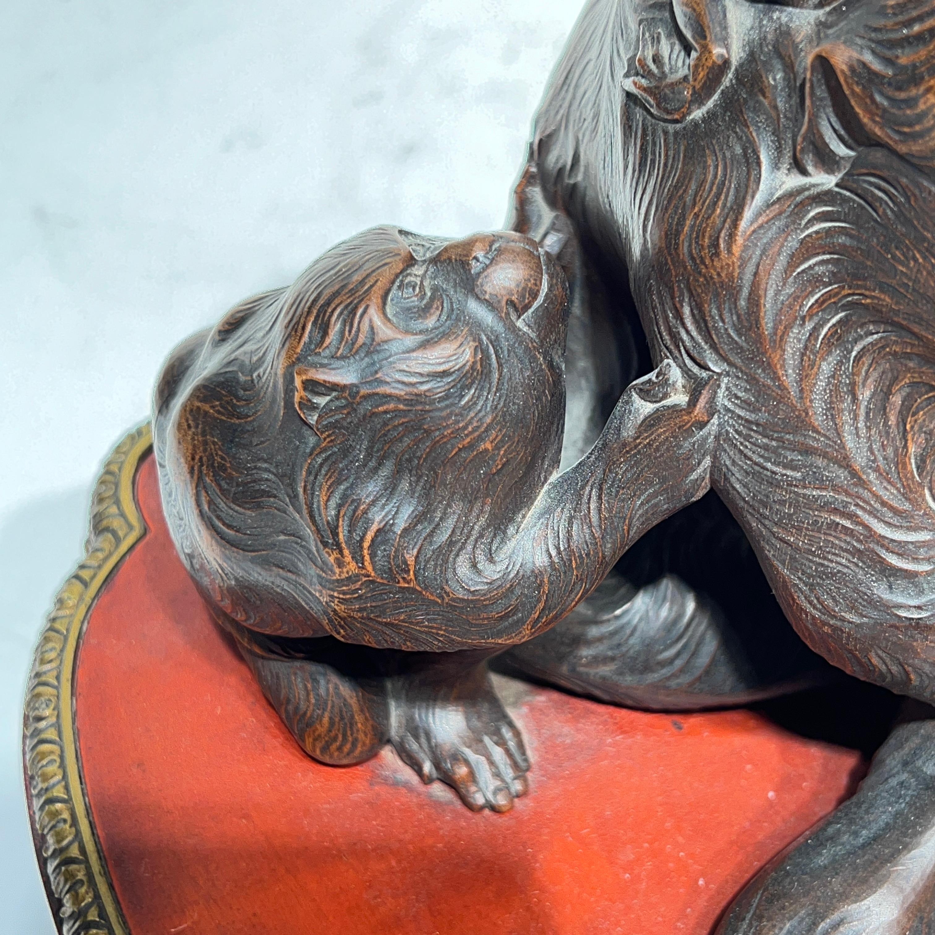 19th Century French /Japanese Inkwell with Okimono Bronze Monkey 7