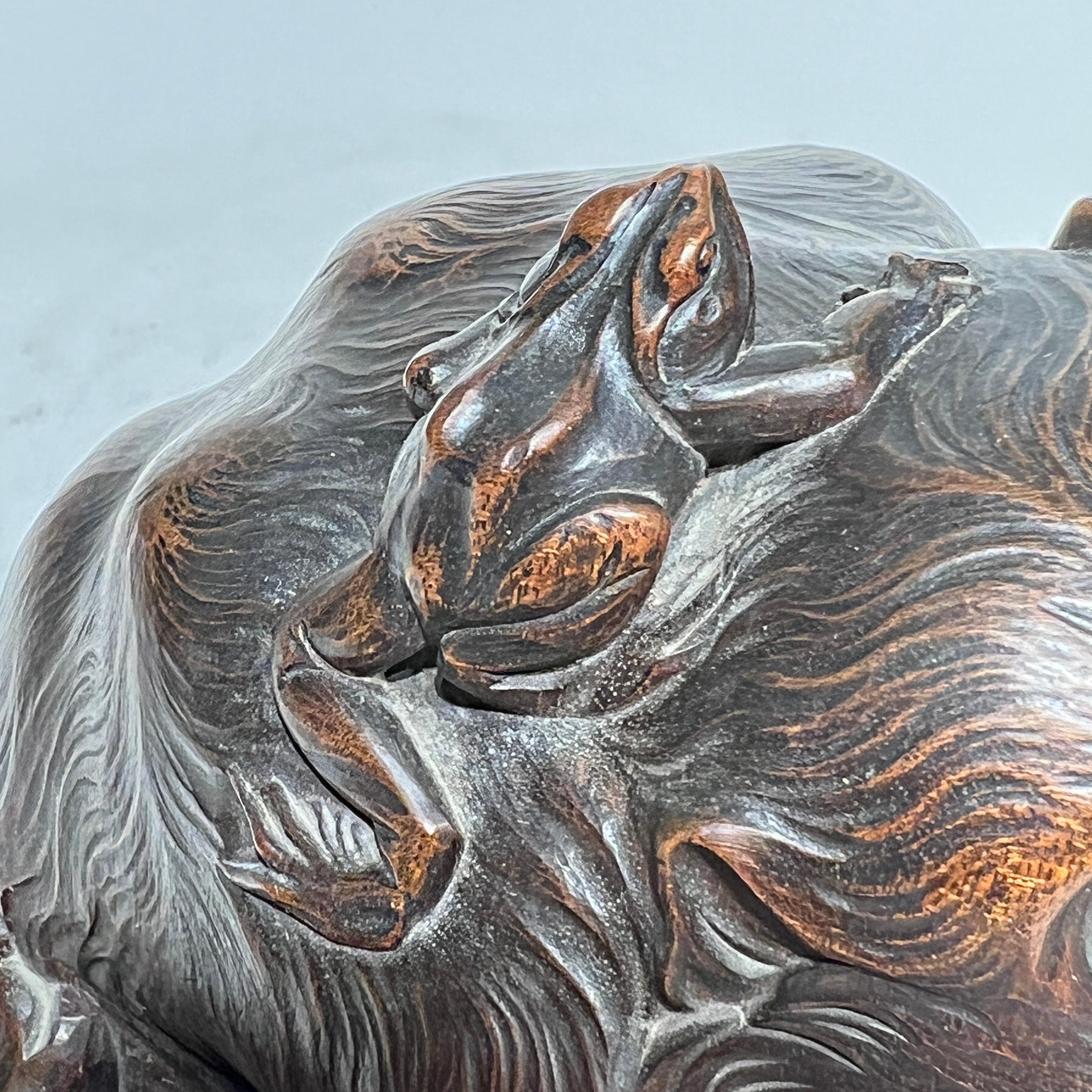 19th Century French /Japanese Inkwell with Okimono Bronze Monkey 8
