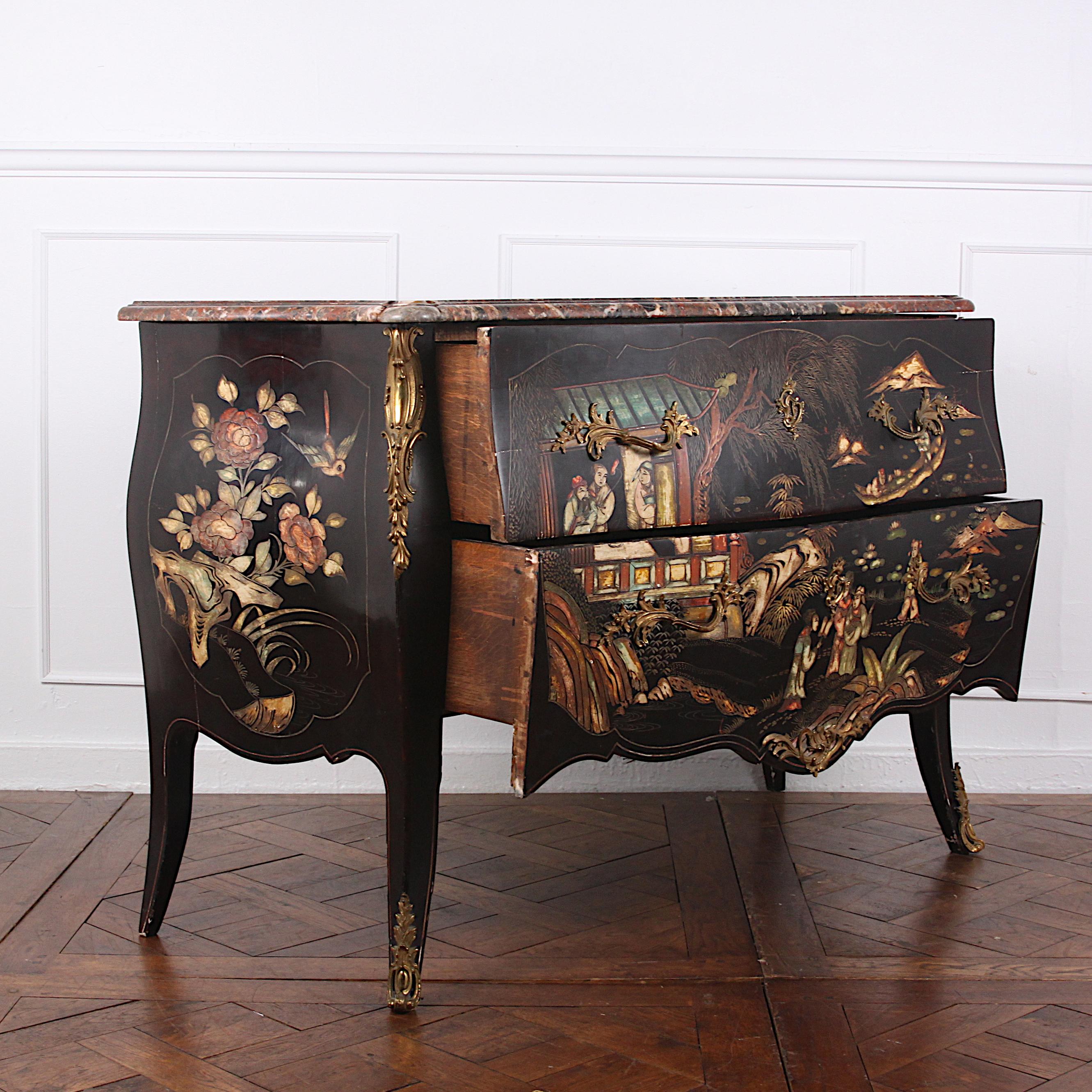 Lacquered 19th Century French ‘Japanned’ Commode