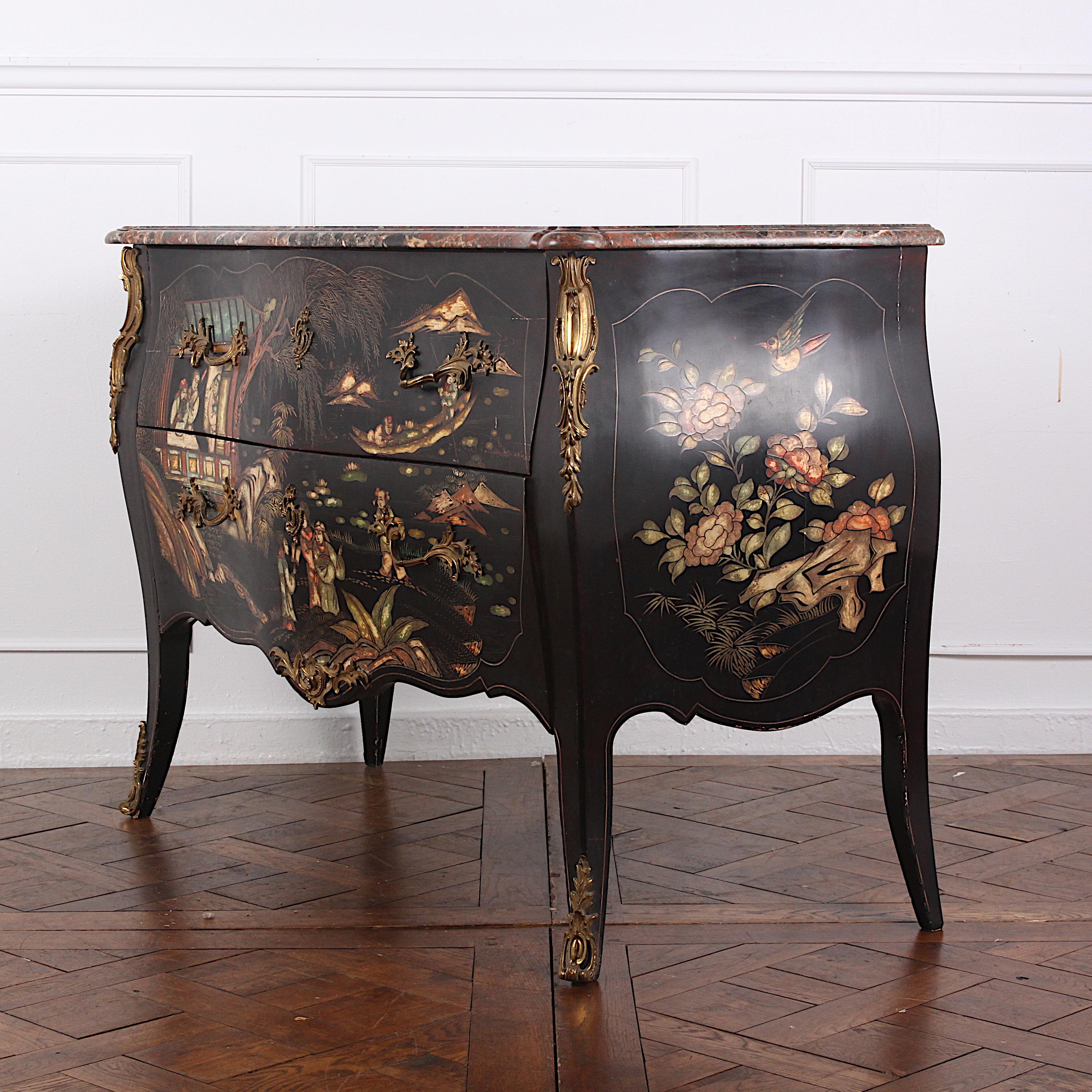 19th Century French ‘Japanned’ Commode In Good Condition In Vancouver, British Columbia
