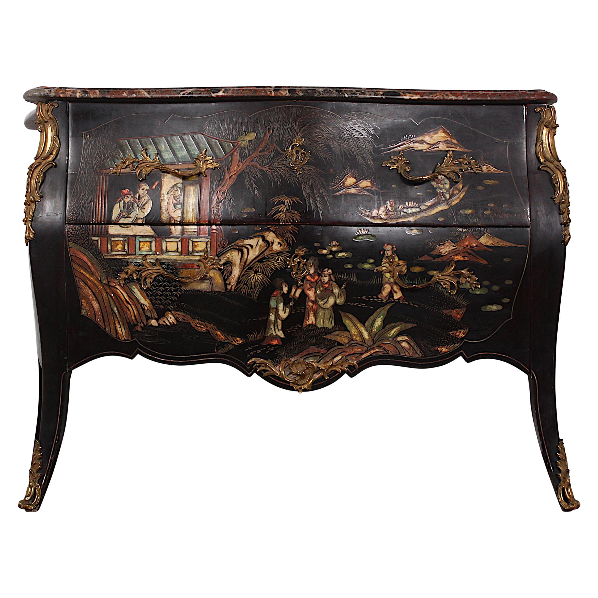 19th Century French ‘Japanned’ Commode