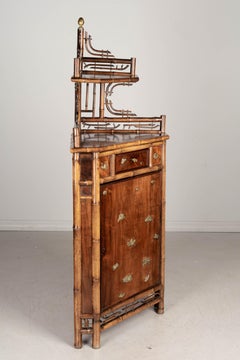 19th Century French Japonisme Bamboo Corner Cabinet