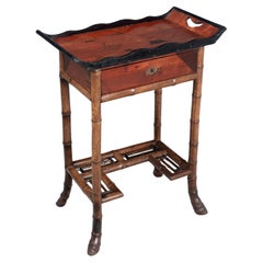 19th Century French Japonisme Bamboo Side Table