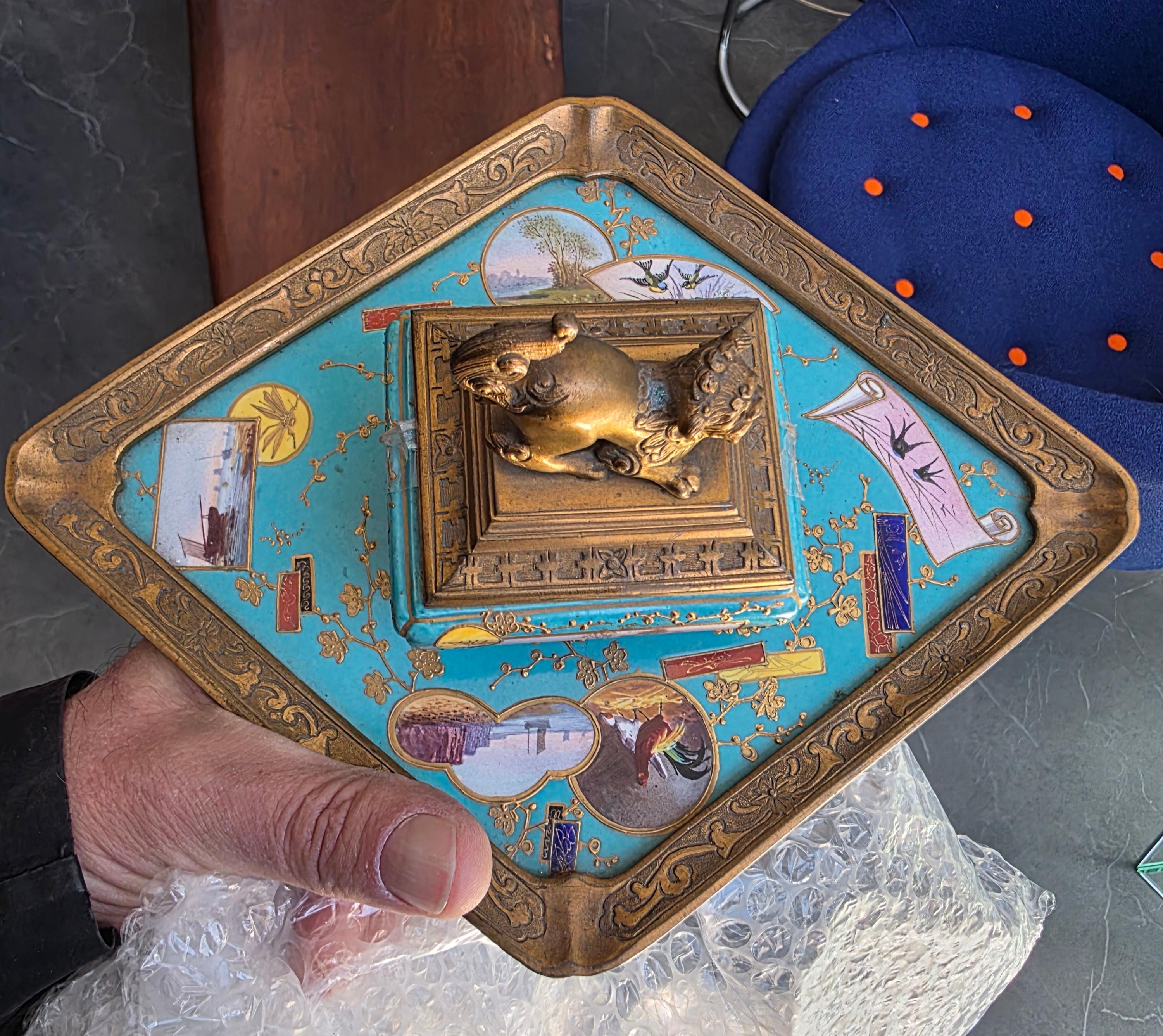 19th Century French Japonisme Inkwell attributed to L'Escalier de Cristal For Sale 5