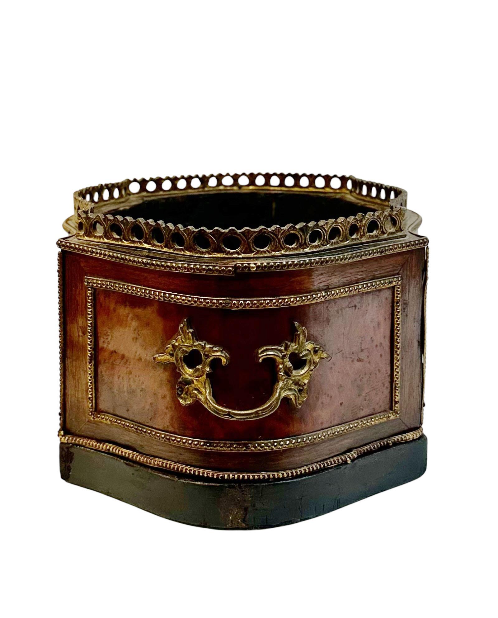 Late 19th Century 19th Century French Jardinière with Dore Bronze Gallery For Sale