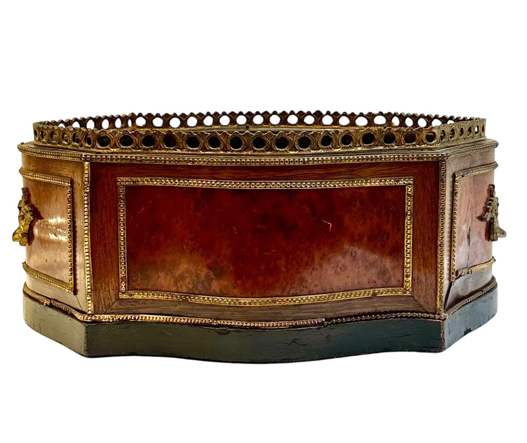 19th Century French Jardinière with Dore Bronze Gallery For Sale 4