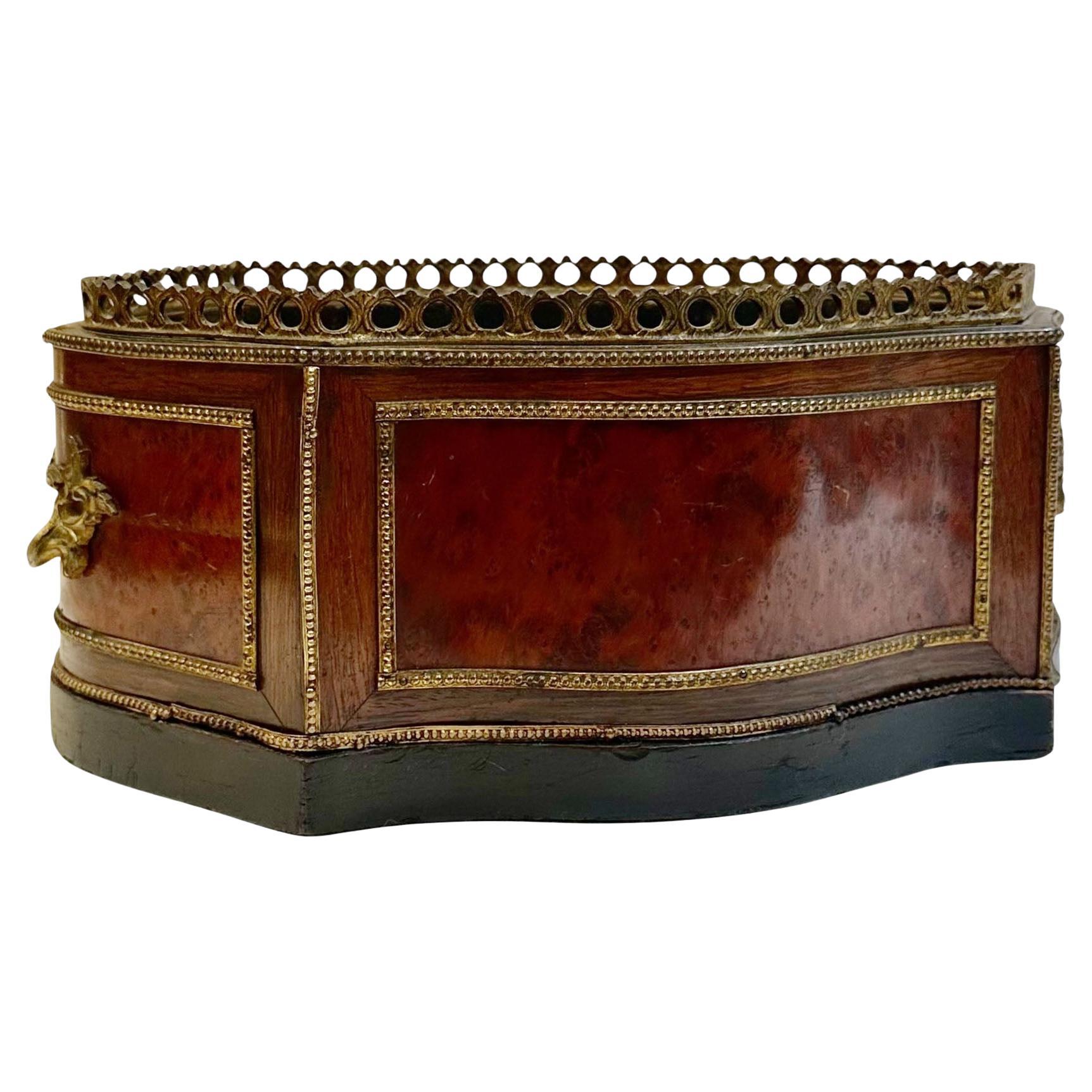19th Century French Jardinière with Dore Bronze Gallery For Sale