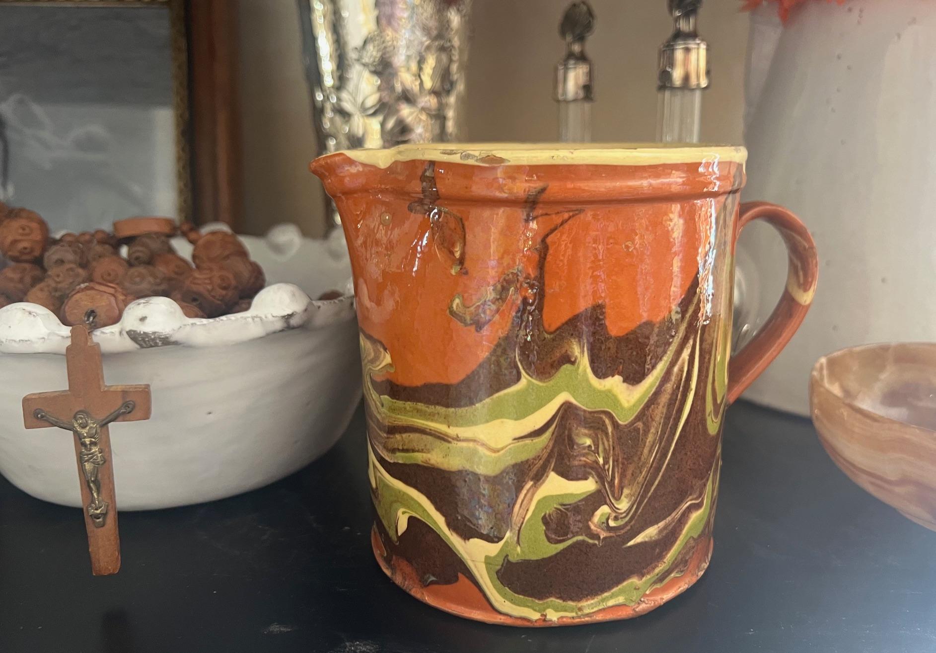 19th Century French Jaspe Country Pitcher For Sale 5