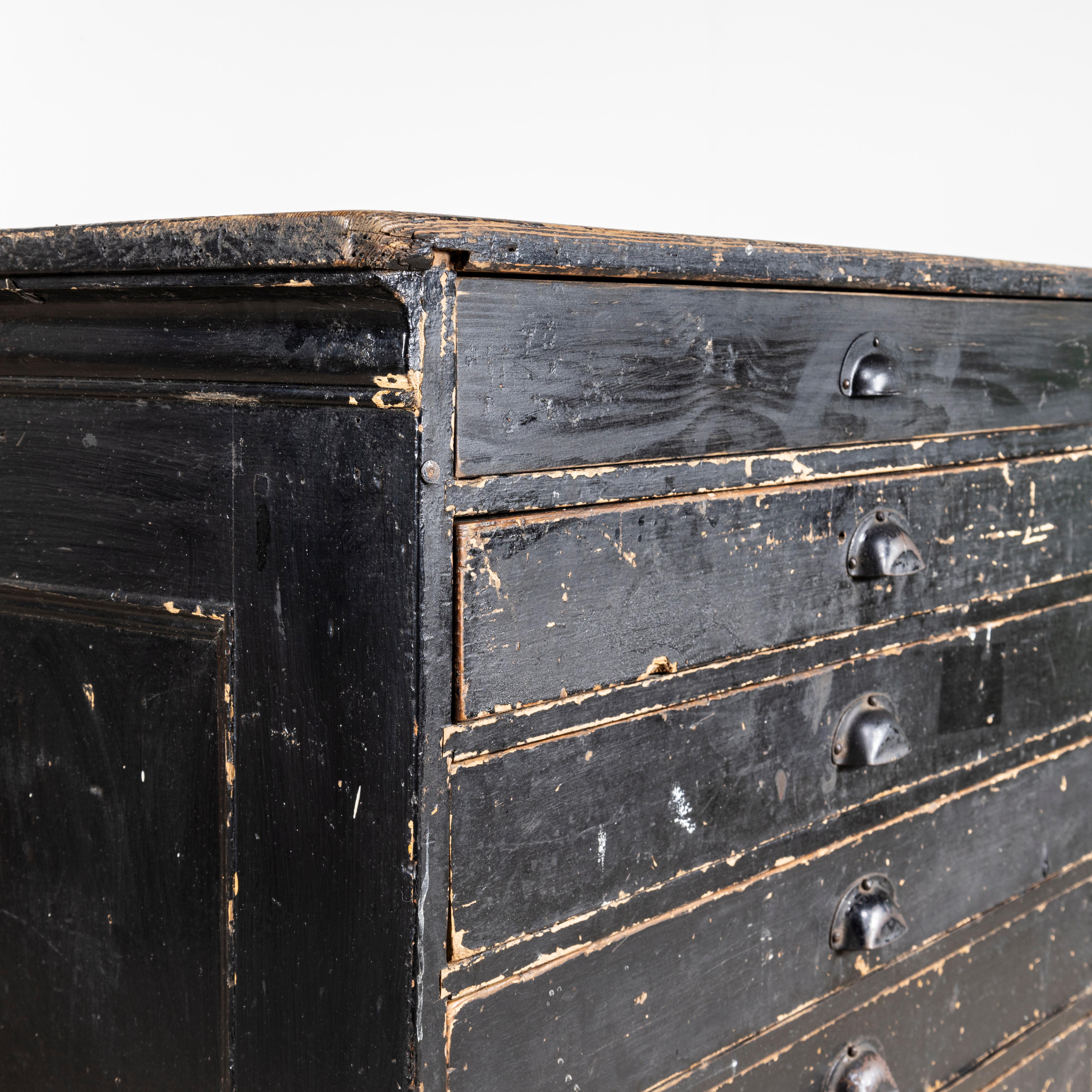 Französische Juweliere-Schubladenbank des 19. Jahrhunderts – original ebonisierte Oberfläche 3
