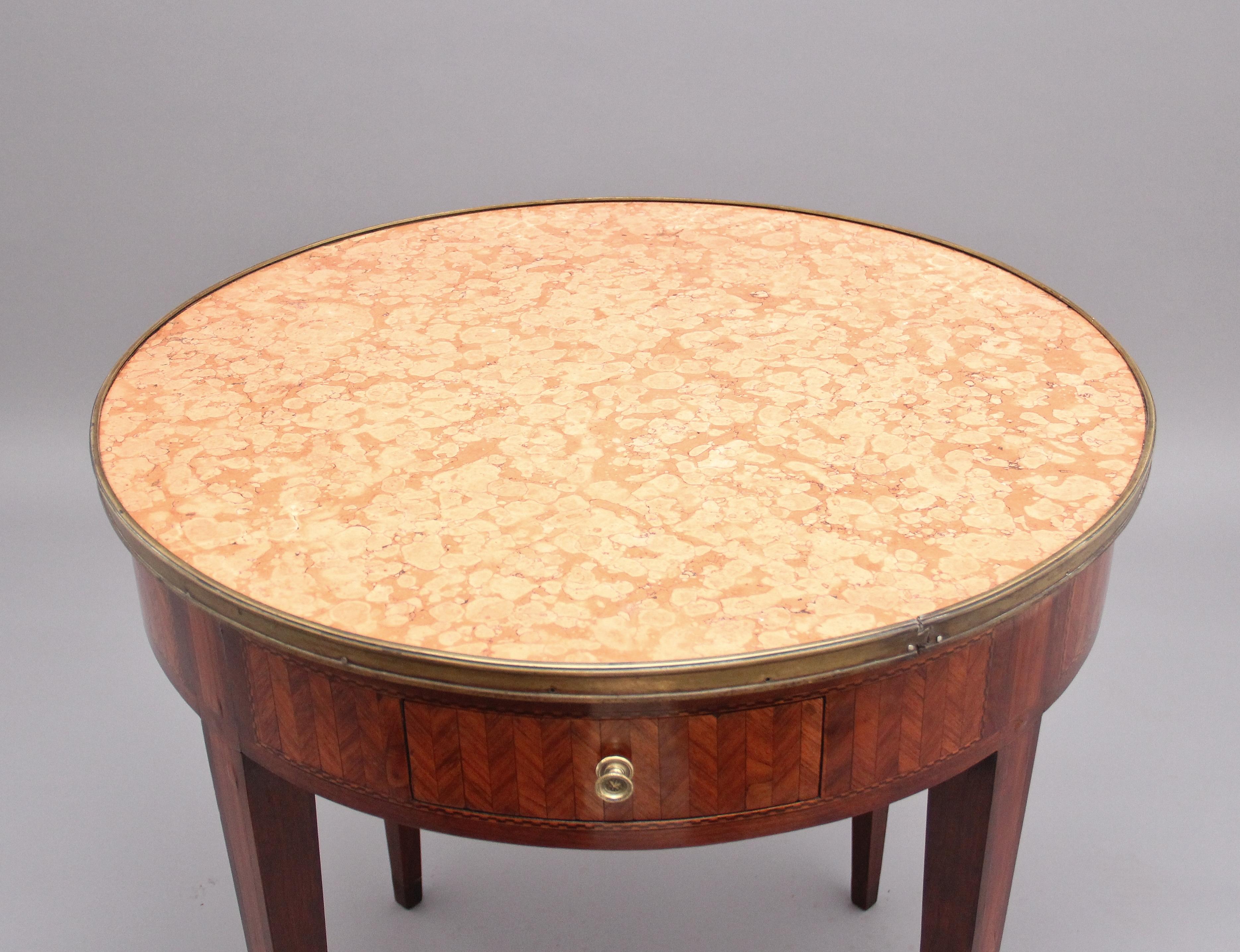 19th Century French Kingwood and Marble Top Centre Table For Sale 1