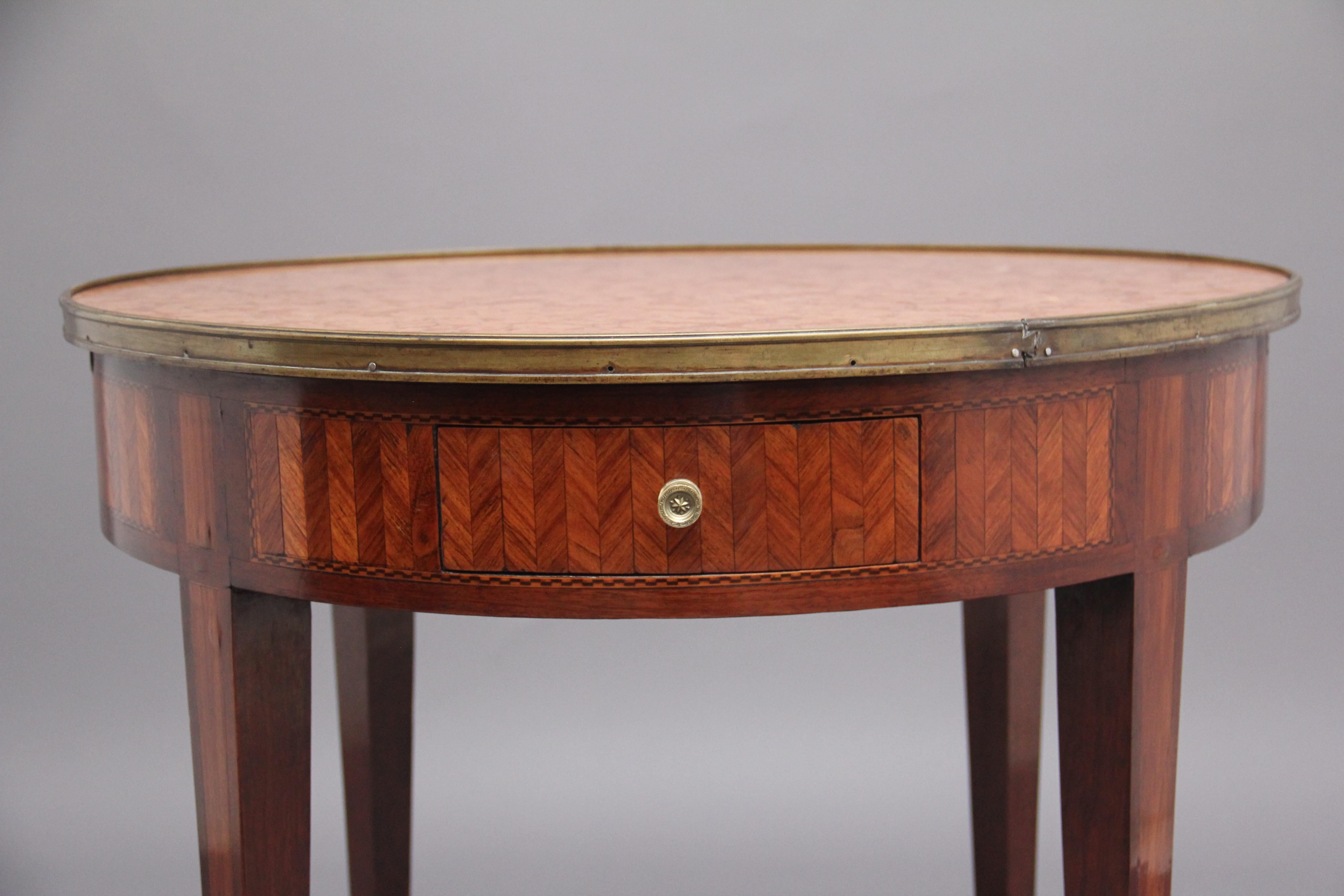 19th Century French Kingwood and Marble Top Centre Table For Sale 2