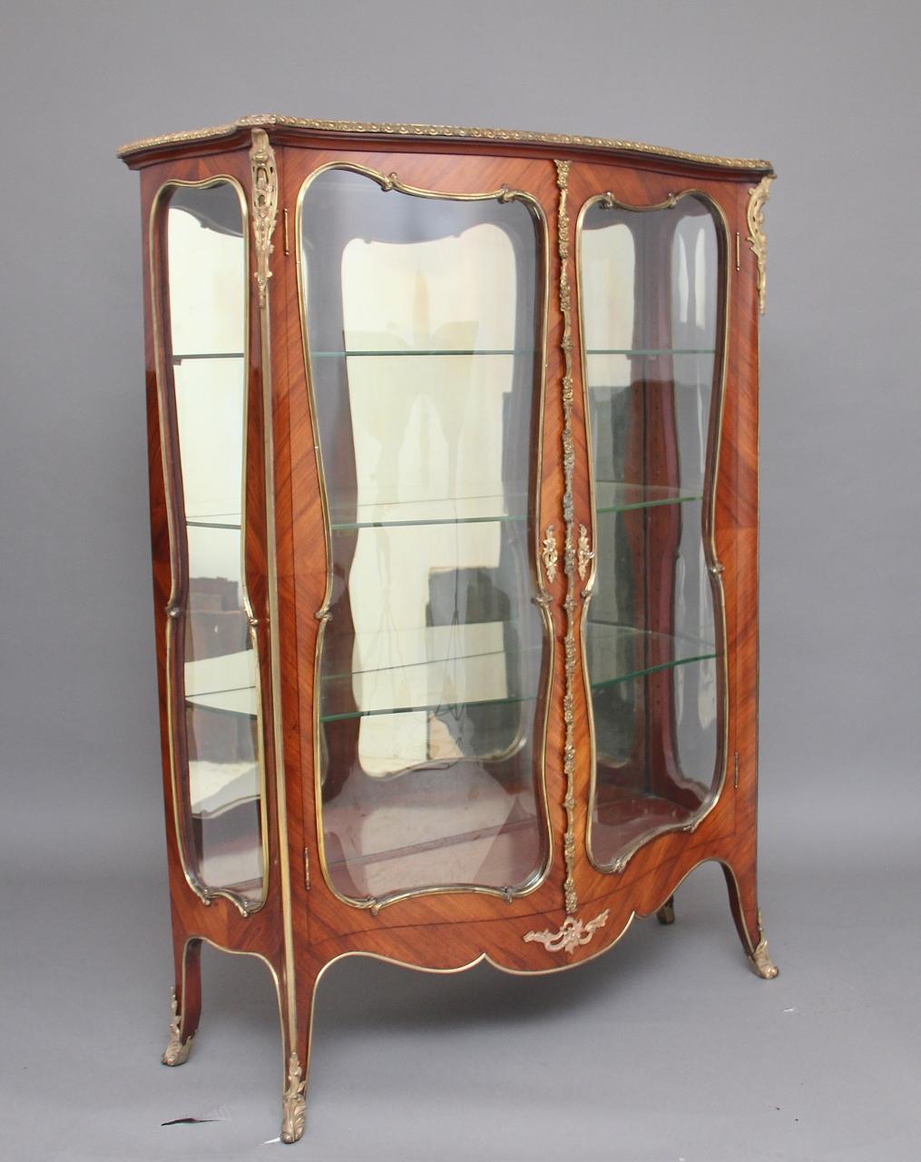 19th Century French Kingwood and Ormolu Display Cabinet 9