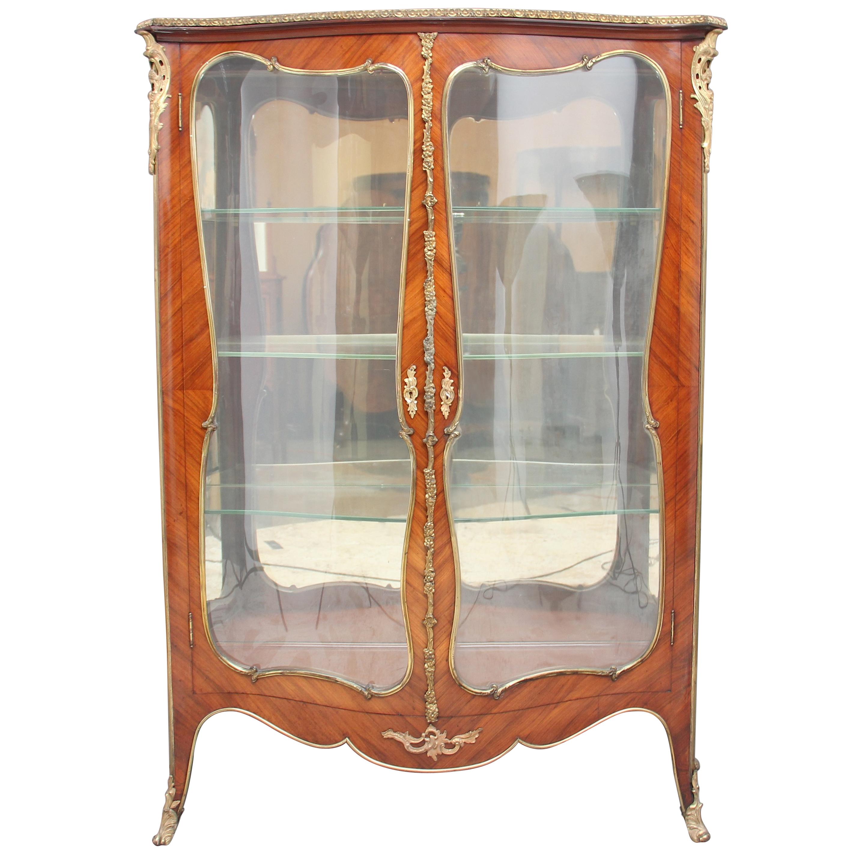 19th Century French Kingwood and Ormolu Display Cabinet