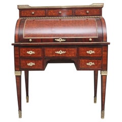 19th Century French Kingwood cylinder desk