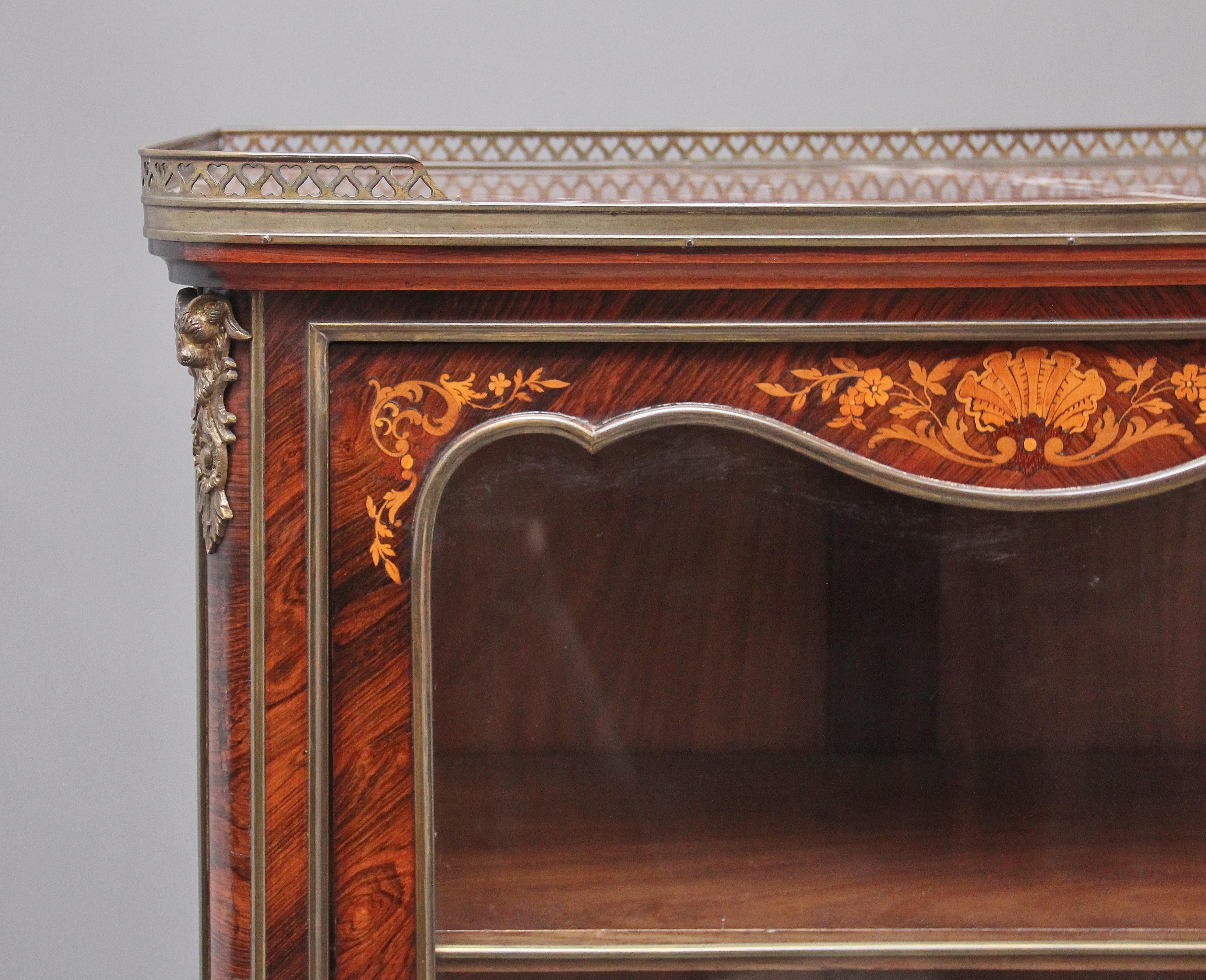 19th Century French Kingwood Display Cabinet For Sale 6