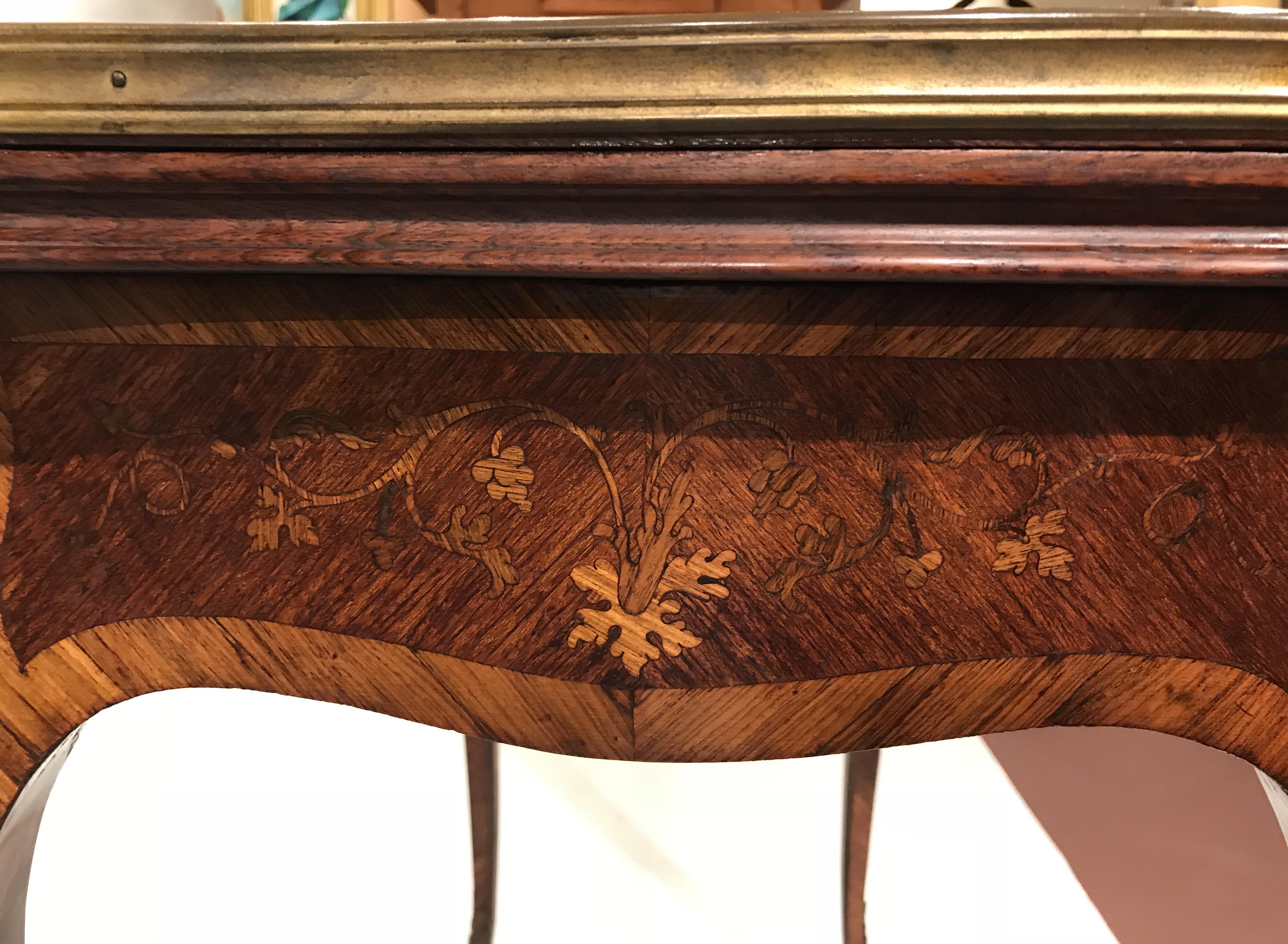 19th Century French Kingwood Inlaid Games Table in the Manner of Francois Linke 5