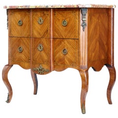 19th Century French Kingwood Marble Top Commode