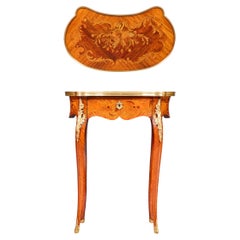Used 19th Century French Kingwood & Marquetry Side Table /  "Table à Rognon":