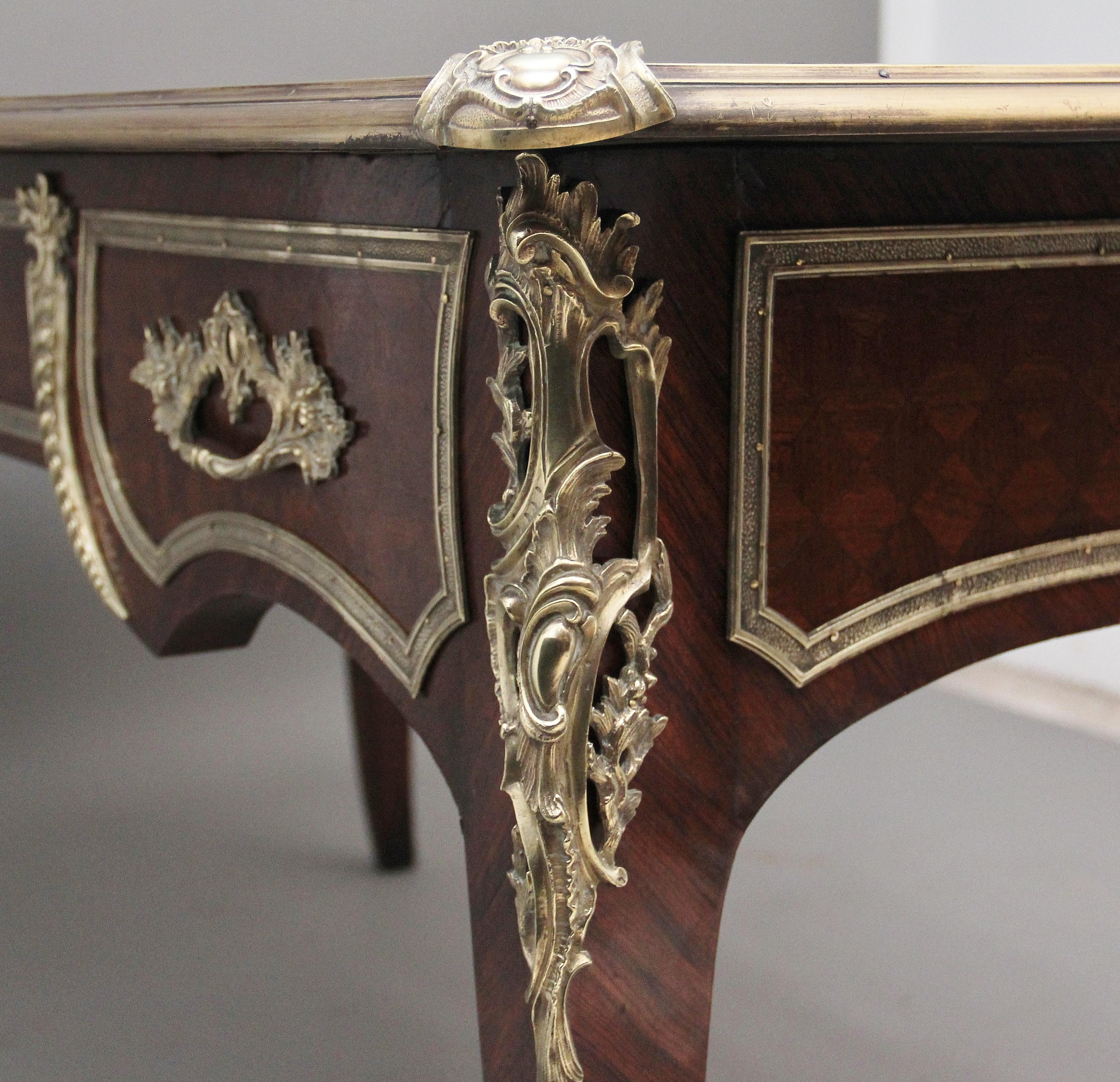 19th Century French Kingwood Ormolu Mounted Desk For Sale 7