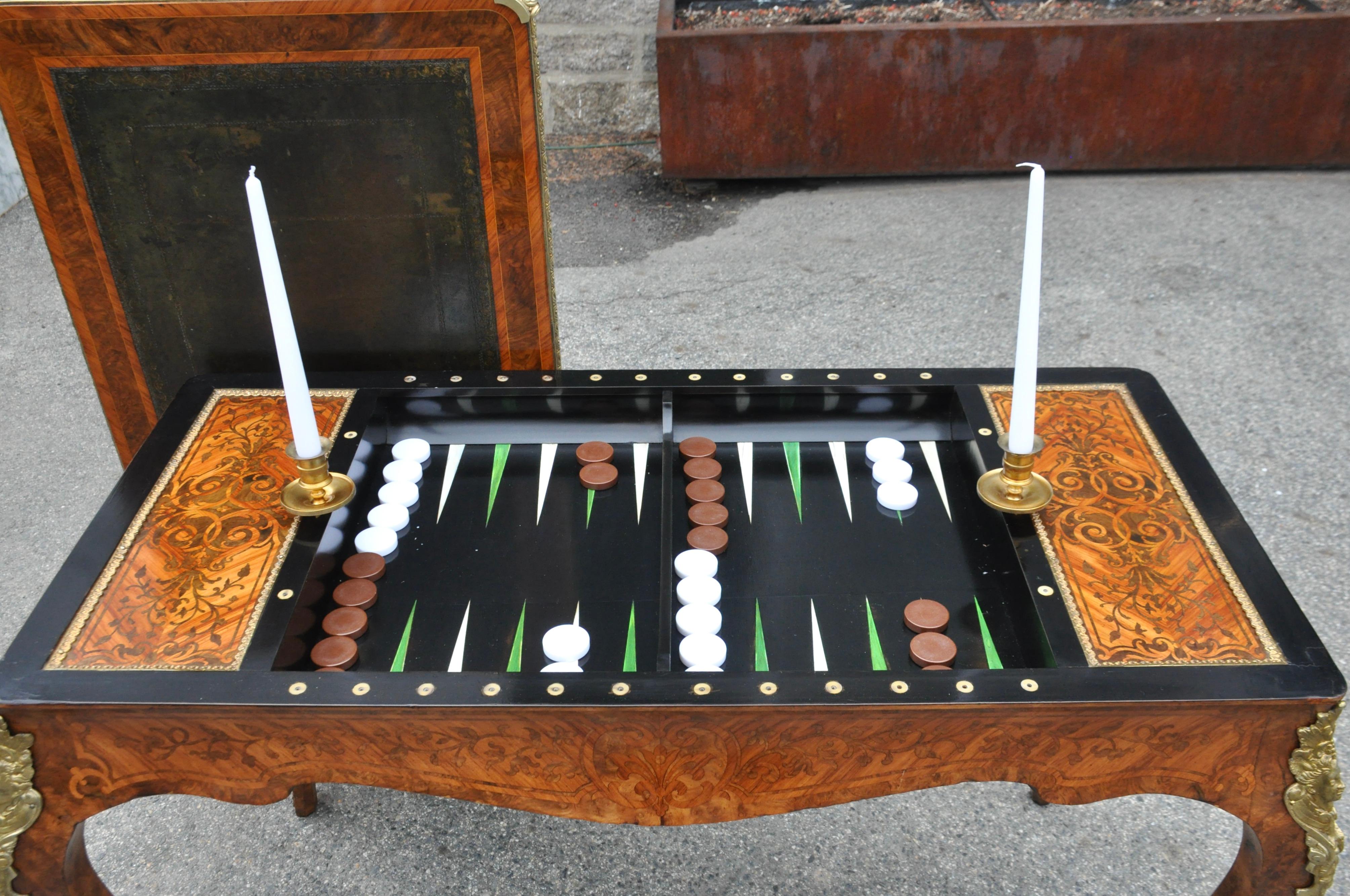 Régence 19th Century French Kingwood Regence Style Tric-Trac Games Table For Sale