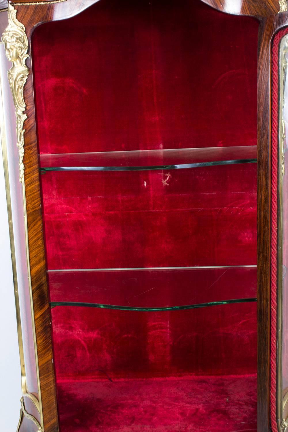 19th Century French Kingwood Vernis Martin Display Cabinet 8