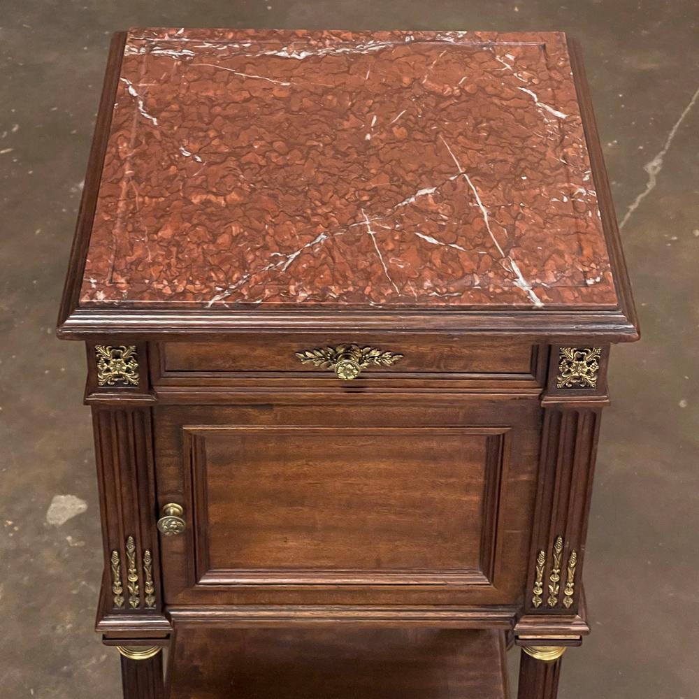 19th Century French Krieger Louis XVI Mahogany Nightstand For Sale 10