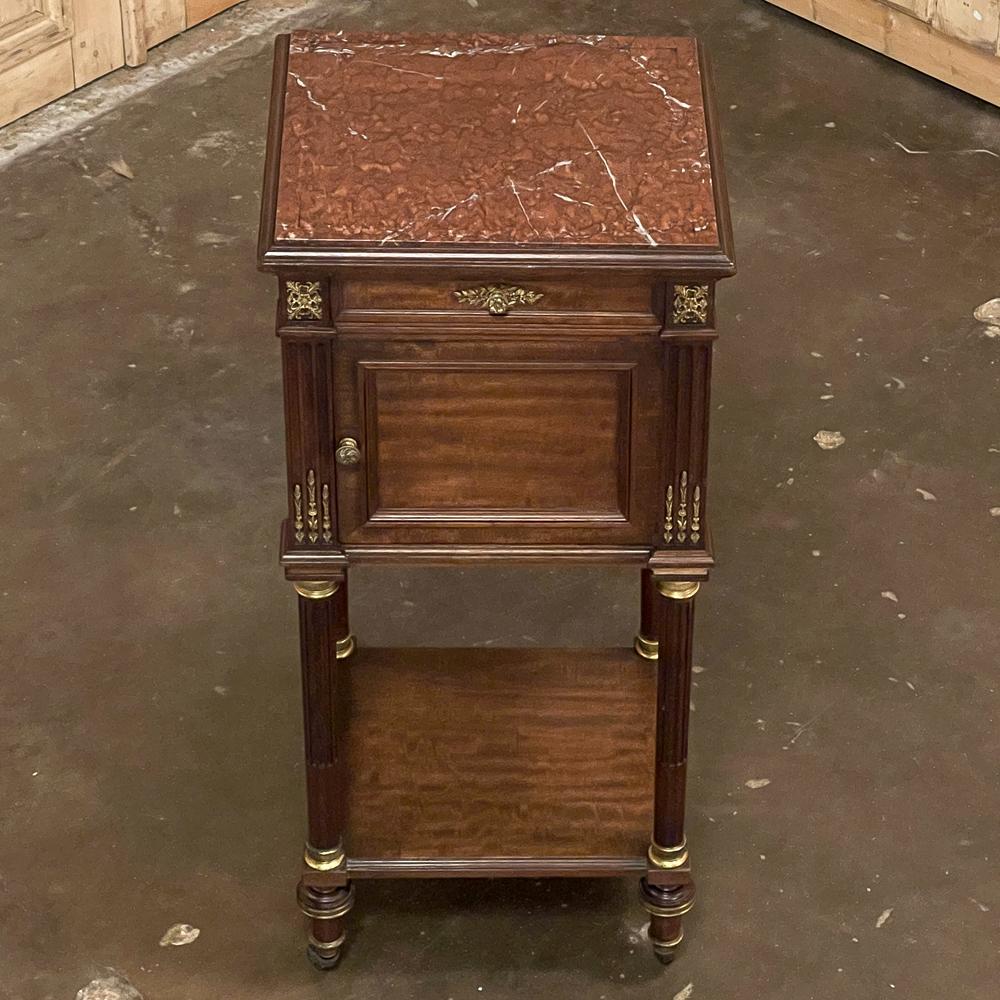 19th Century French Krieger Louis XVI Mahogany Nightstand In Good Condition For Sale In Dallas, TX